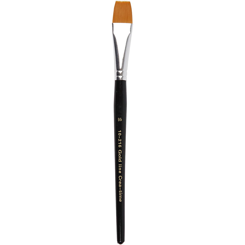 Creotime Gold Line Acryl Penselen, 16 , 6 stuks