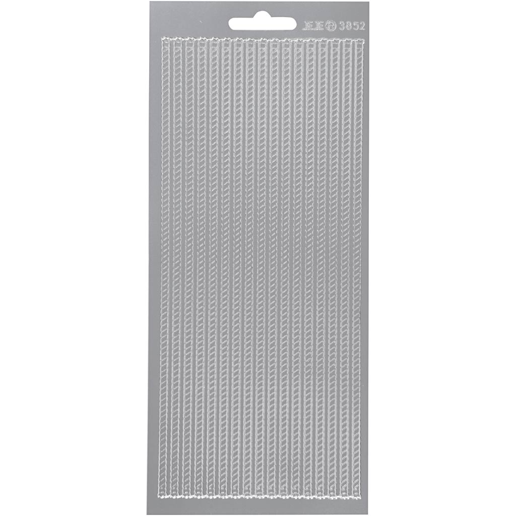 Stickers, randen, 10x23 cm, zilver, 1 vel