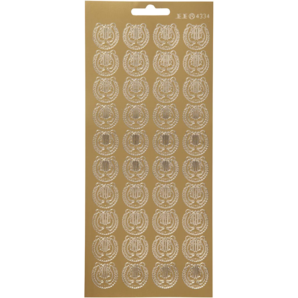 Stickers, lier, 10x23 cm, goud, 1 vel