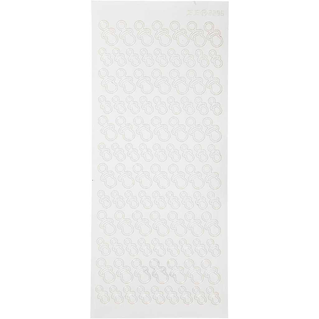 Stickers, dummies, 10x23 cm, wit, 1 vel