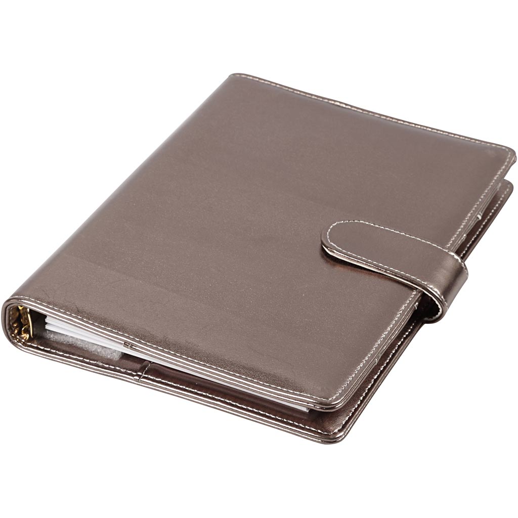 Planner / Bulletjournal, afm 19x23,5x4 cm, 1 stuk, donker metallic grijs