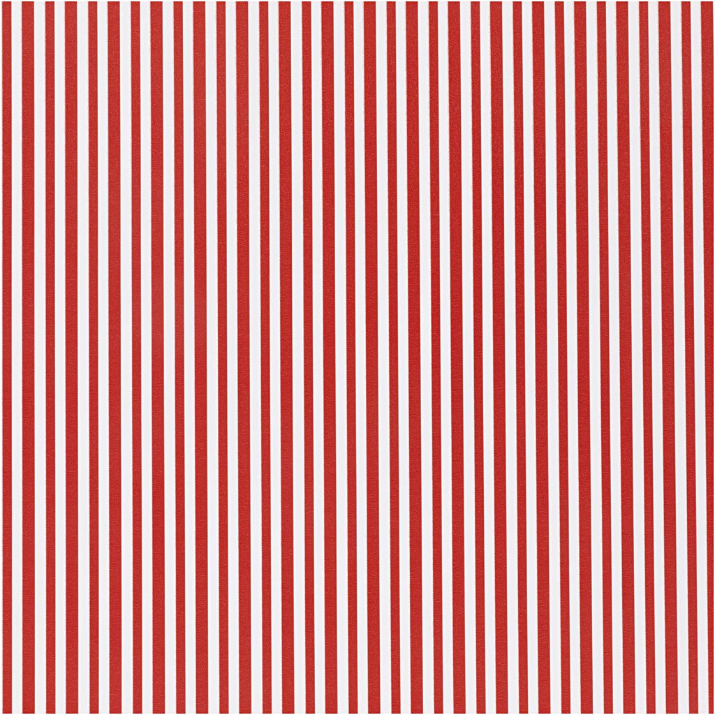 Inpakpapier, rood/wit, Strepen, B: 50 cm, 80 gr, 100 m/1 rol