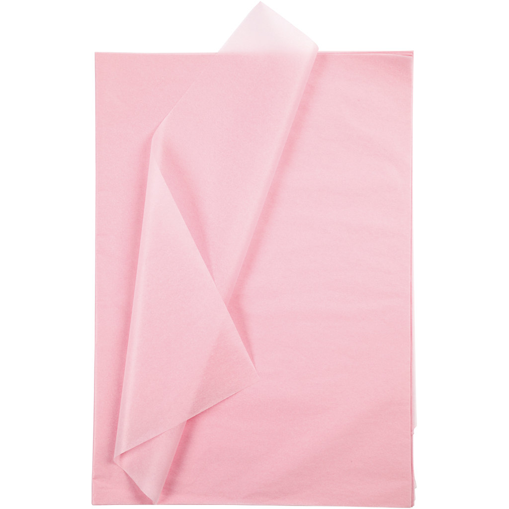 Tissue papier, vel 50x70 cm,  14 gr, lichtroze, 25vellen