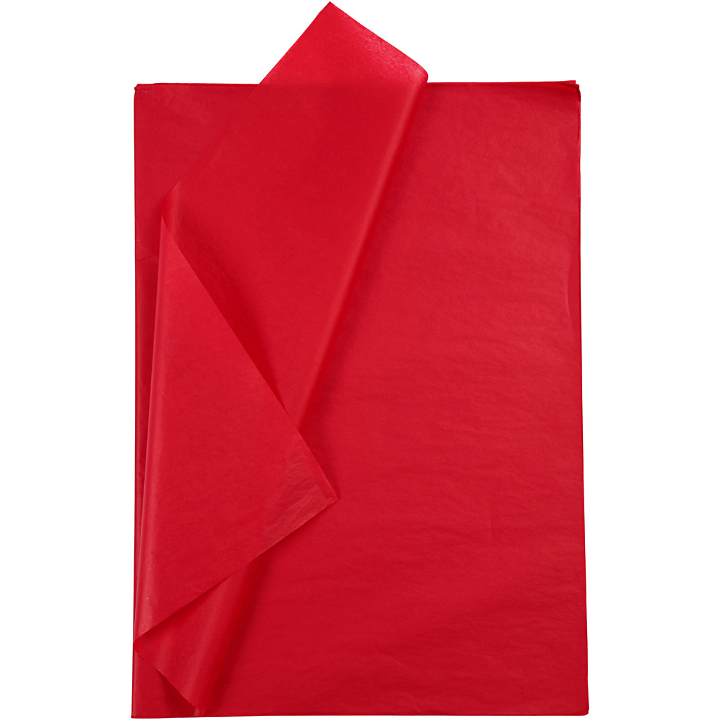 Tissuepapier, 50x70 cm, 14 gr, rood, 10 vel/ 1 doos