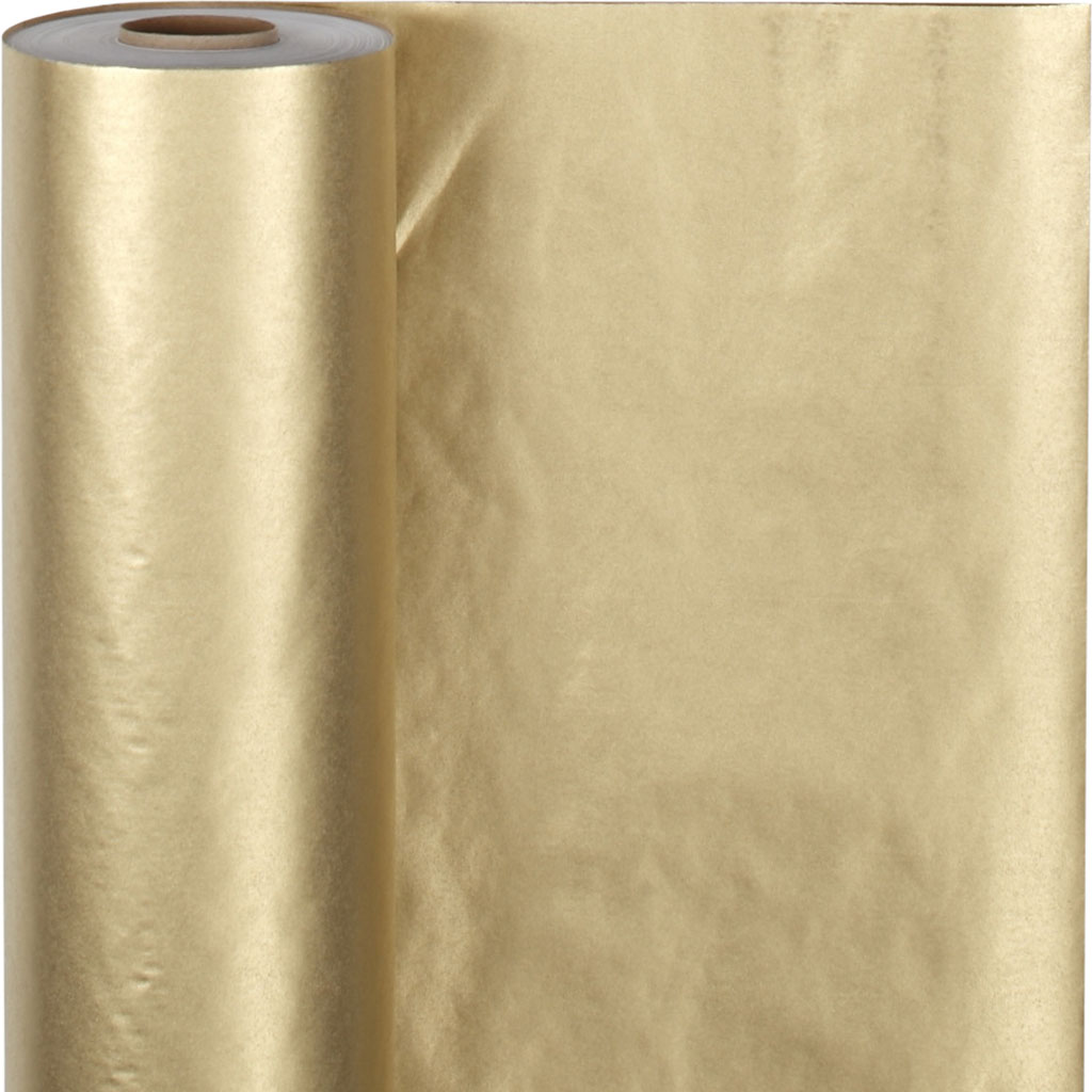 Gavepapir, B: 50 cm, 60 g, guld, 100 m/ 1 rl.