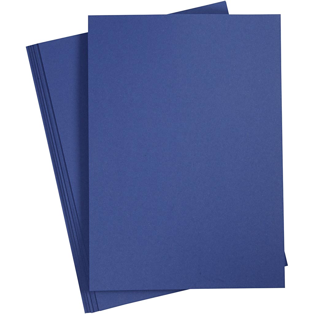 Gekleurd karton, A4 210x297 mm,  180 gr, middernachtblauw, 20vellen