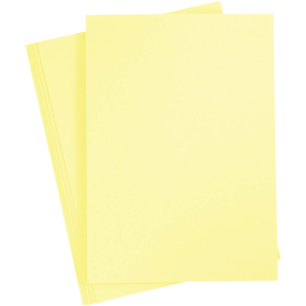Gekleurd Karton, A4, 210x297 mm, 180 gr, lichtgeel, 20 vel/ 1 doos