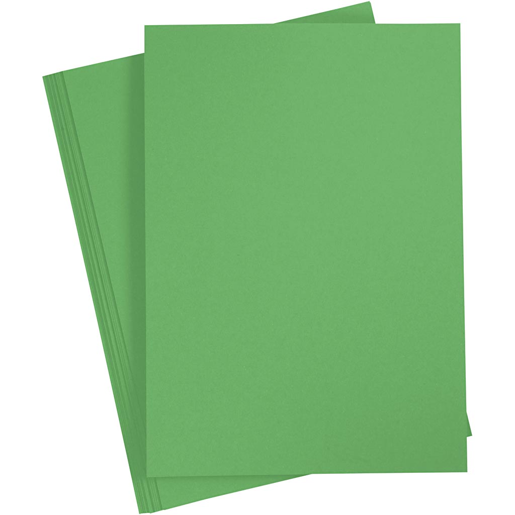 Gekleurd Karton, A4, 210x297 mm, 180 gr, gras groen, 20 vel/ 1 doos