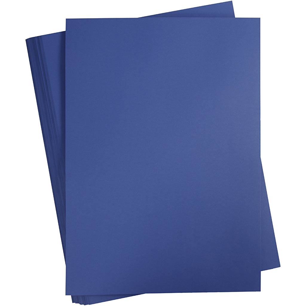 Gekleurd Karton, A2, 420x594 mm, 180 gr, donkerblauw, 100 vel/ 1 doos