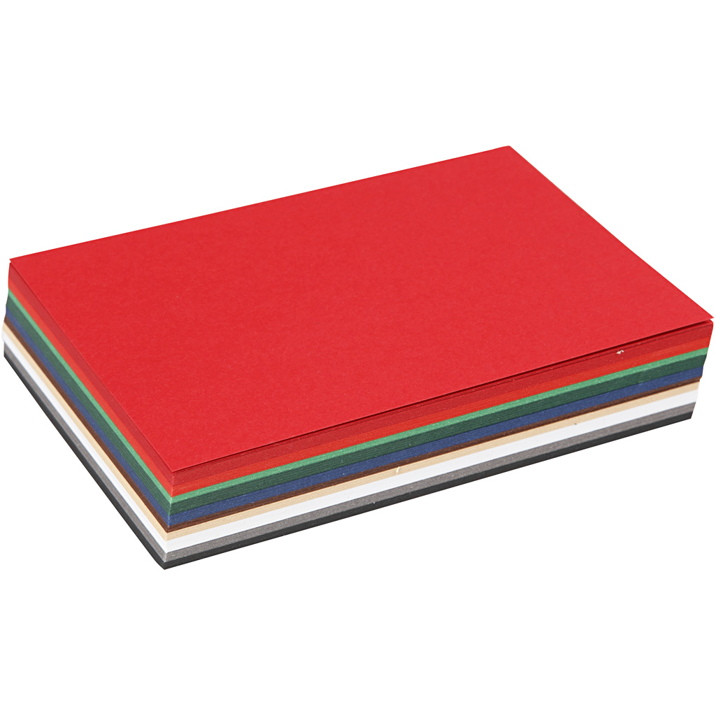 Kerst karton, A6 105x148 mm,  180 gr, diverse kleuren, 120div vellen