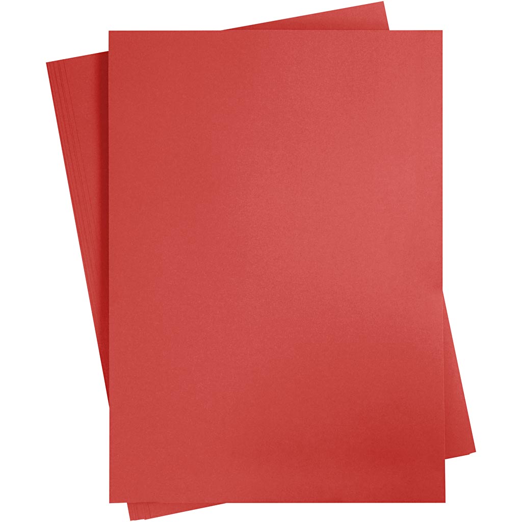 Gekleurd Karton, A2, 420x594 mm, 180 gr, rood, 10 vel/ 1 doos