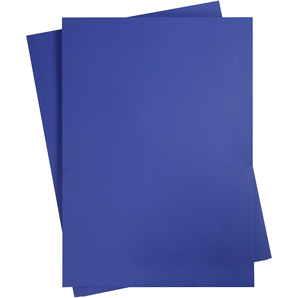 Gekleurd Karton, A2 420x600 mm,  180 gr, koningsblauw, 10vellen