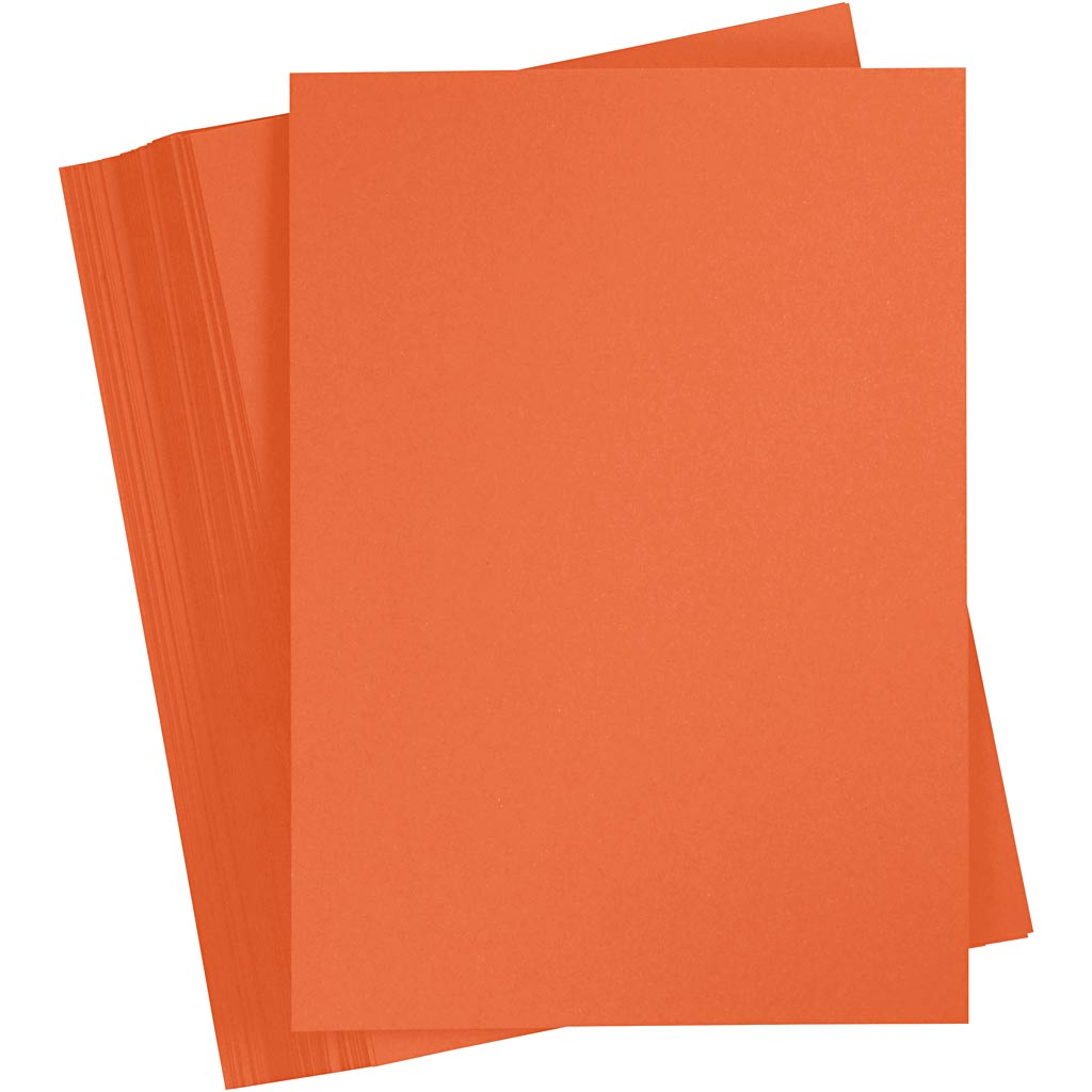 Gekleurd Karton, A4, 210x297 mm, 180 gr, oranje, 100 vel/ 1 doos