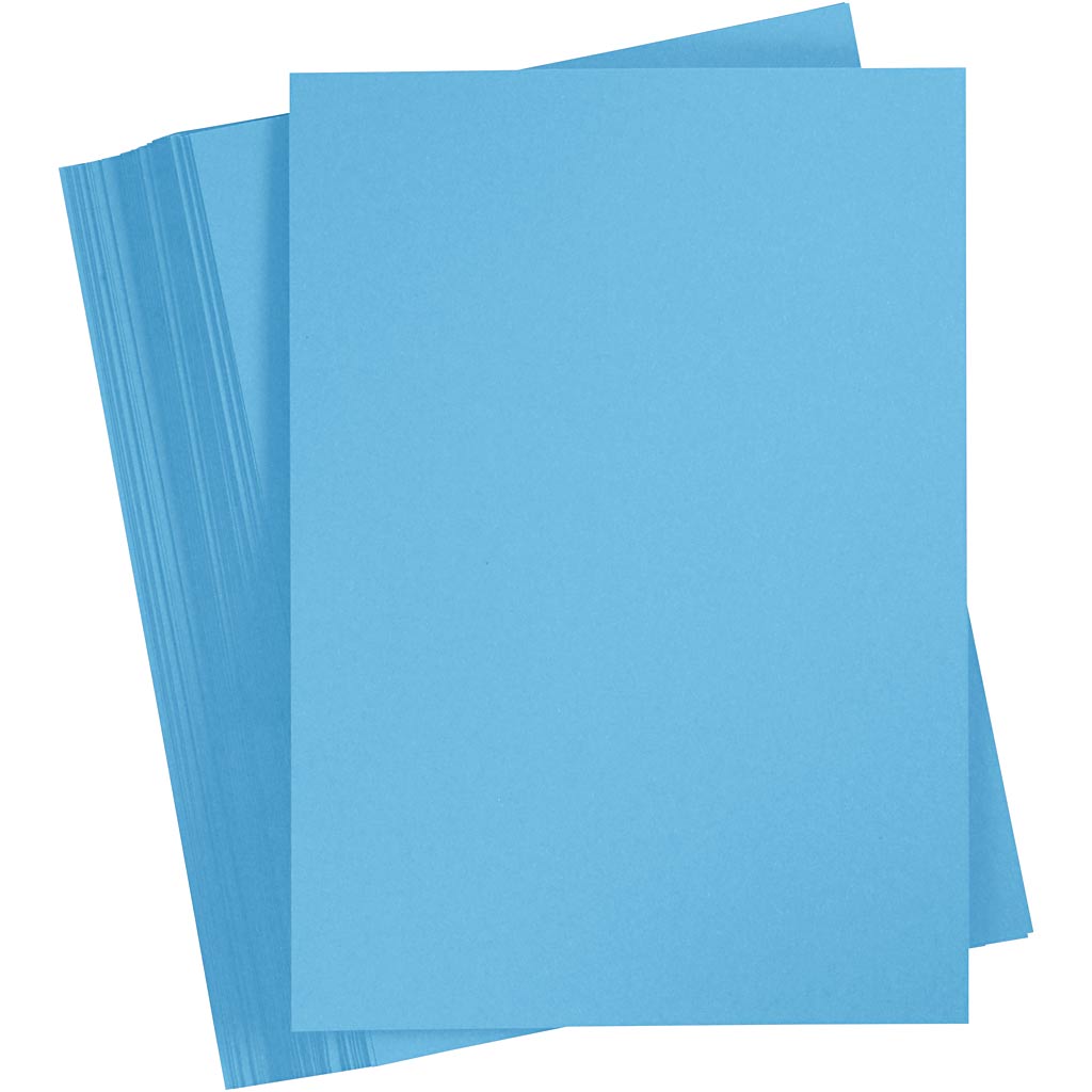 Gekleurd Karton, A4, 210x297 mm, 180 gr, turquoiseblauw, 100 vel/ 1 doos