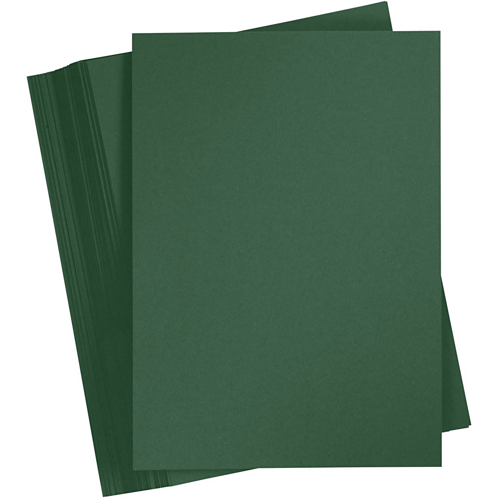 Gekleurd Karton, A4, 210x297 mm, 180 gr, donkergroen, 100 vel/ 1 doos