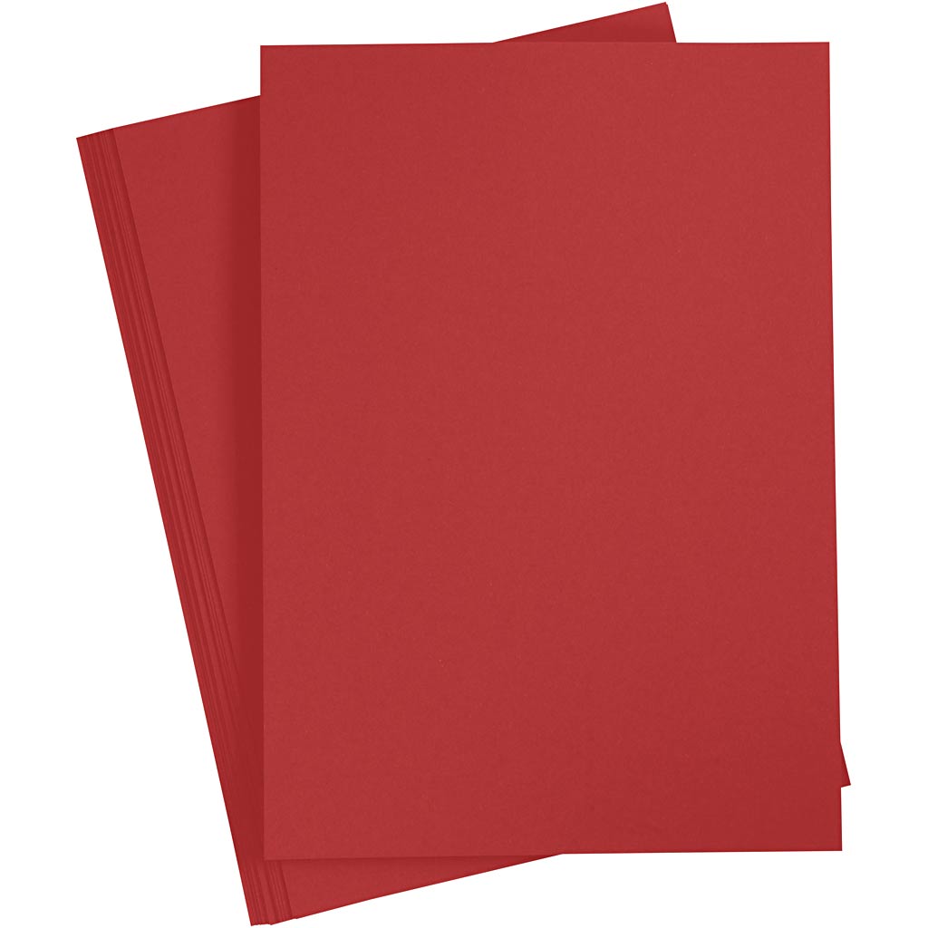 Karton, A4, 210x297 mm, 220 gr, rood, 10 stuk/ 1 doos