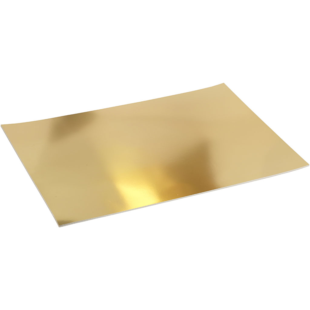 Metallic Foliekarton, A2, 420x594 mm, 280 gr, goud, 10 vel/ 1 doos