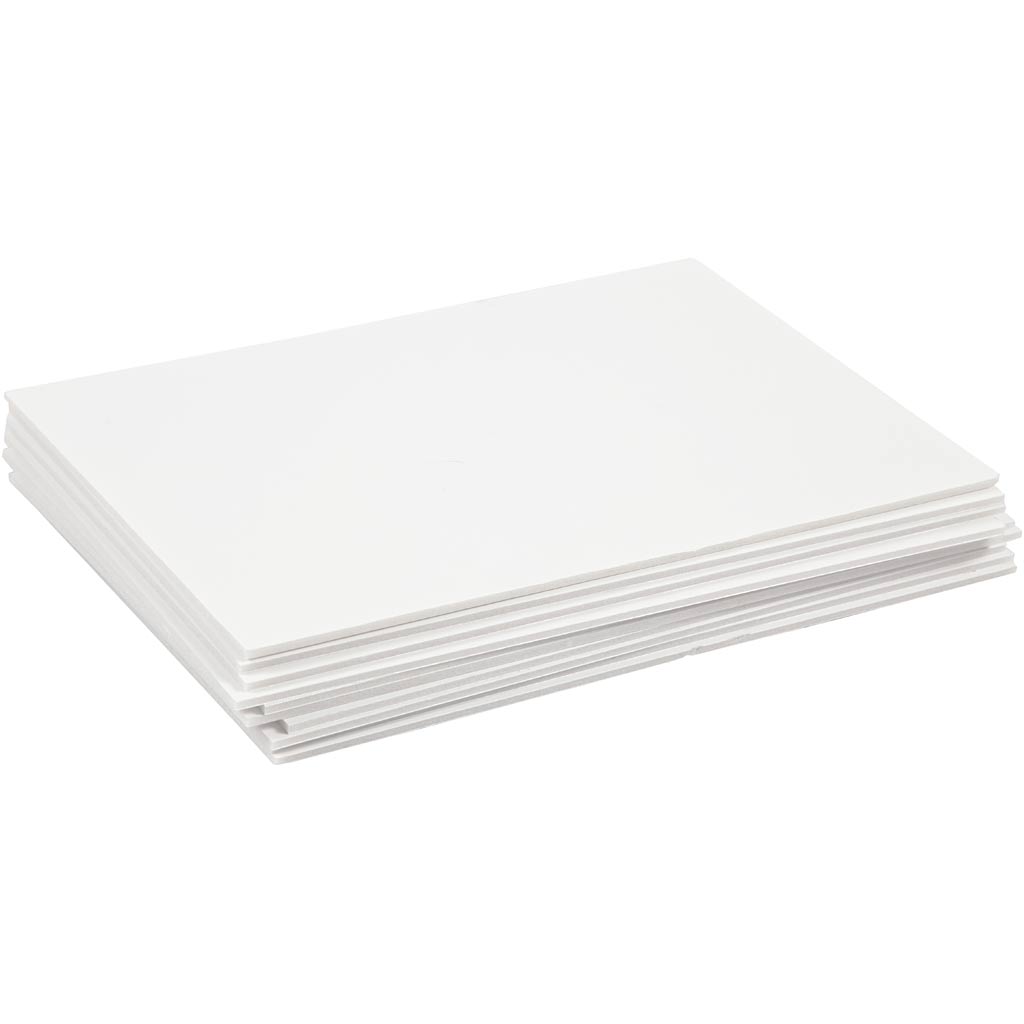 Foam bord, A4, 210x297 mm, dikte 3 mm, wit, 10 vel/ 1 doos