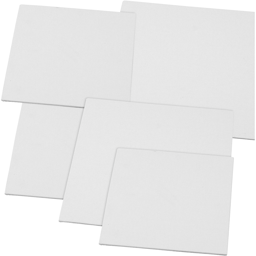 Canvas Paneel, afm 15x15+20x20 cm, dikte 3 mm, 280 gr, wit, 80 stuk/ 1 doos