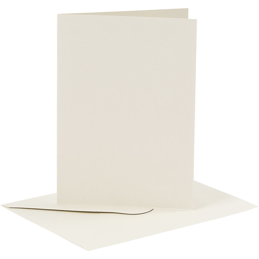 Creotime Kaarten Met Enveloppen 10,5 X 15 Cm 6 Stuks Crème