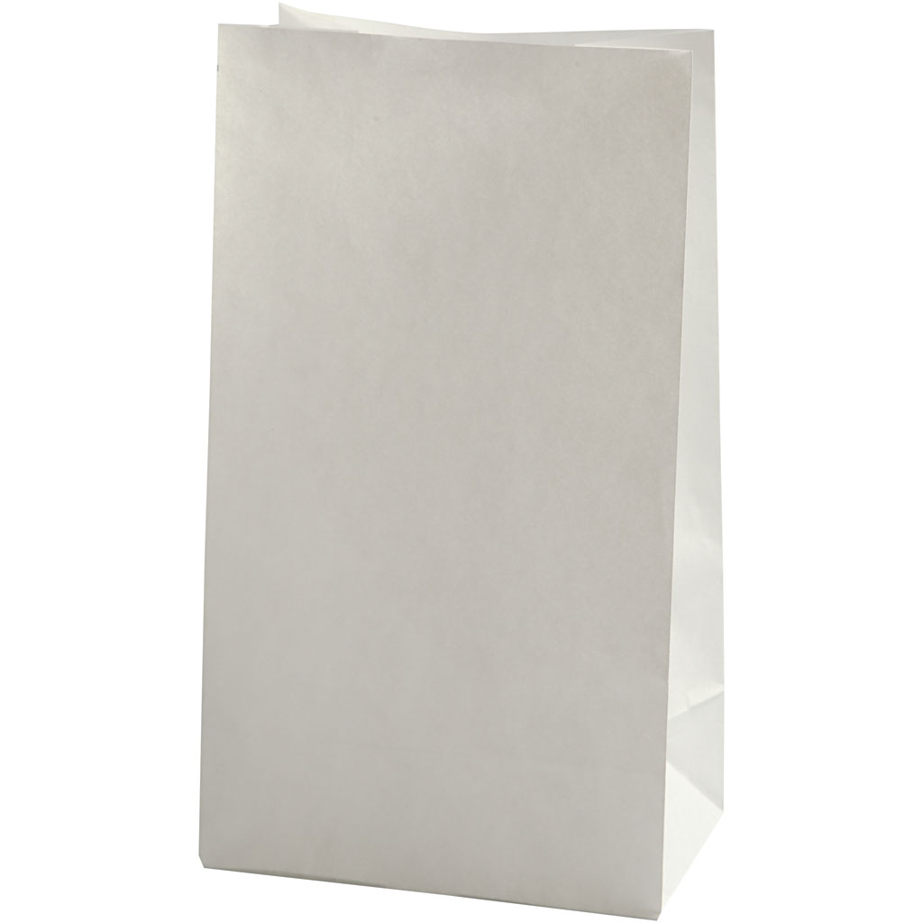 Creotime Papieren zakken, afm 15x9x27 cm, wit, 100 stuks