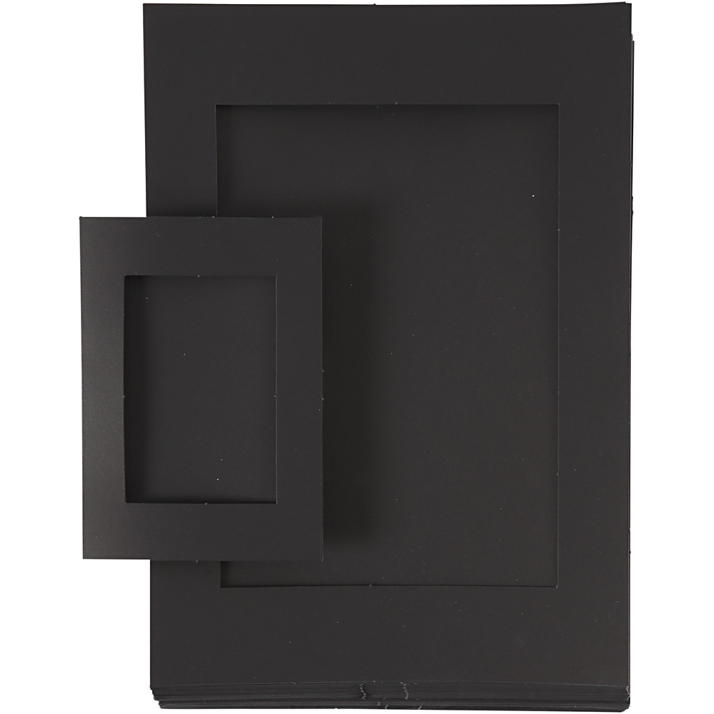 Passepartoutrammer, str. A4+A6 , 180 g, sort, 2x60 stk./ 1 pk.