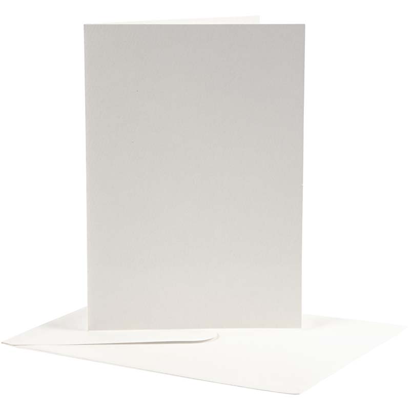 Creotime Kaarten & Enveloppen, afmeting kaart 12,5x17,5 cm, off-white, 10 sets