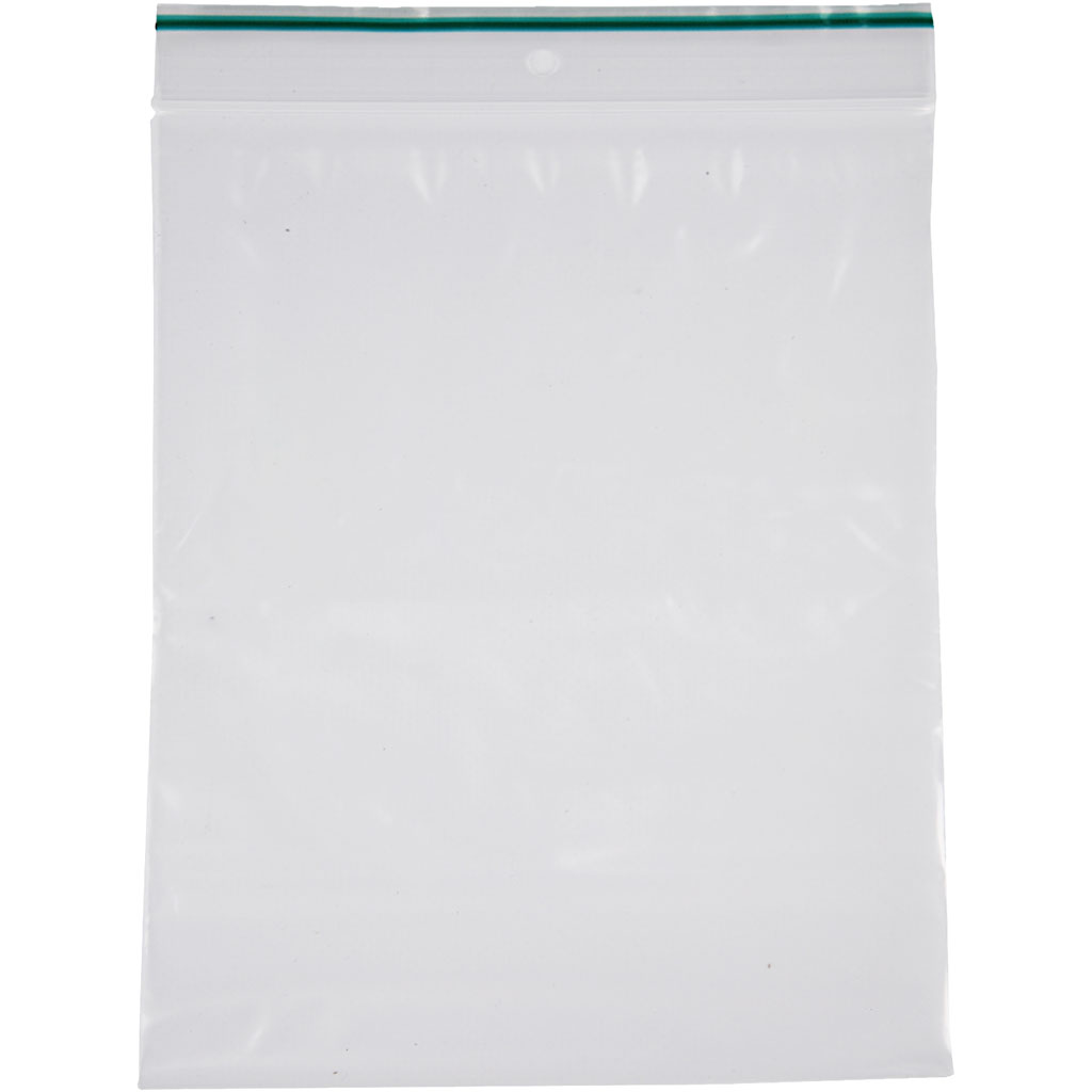 Plastpose med zip lock, str. 6x8 cm, tykkelse 0,05 mm, 100 stk./ 1 pk.