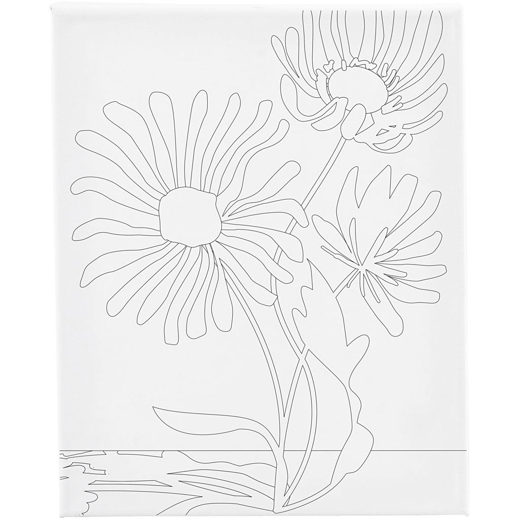 Malelerret med trykk, Store blomster, 1,6 cm, 24x30 cm, 360 g, 1 stk.