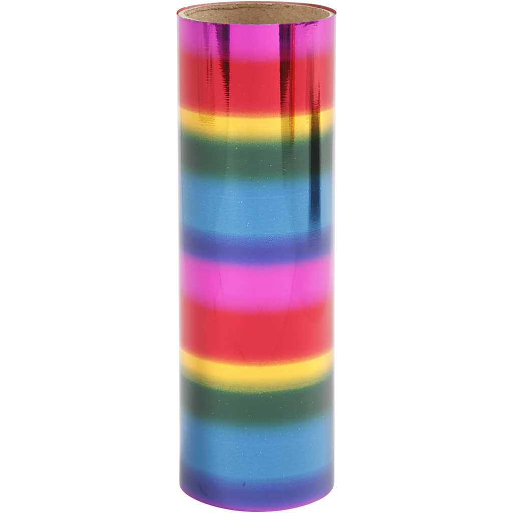 Billede af Dekorationsfolie, B: 15,5 cm, tykkelse 0,02 mm, regnbuefarver, 50 cm/ 1 rl.