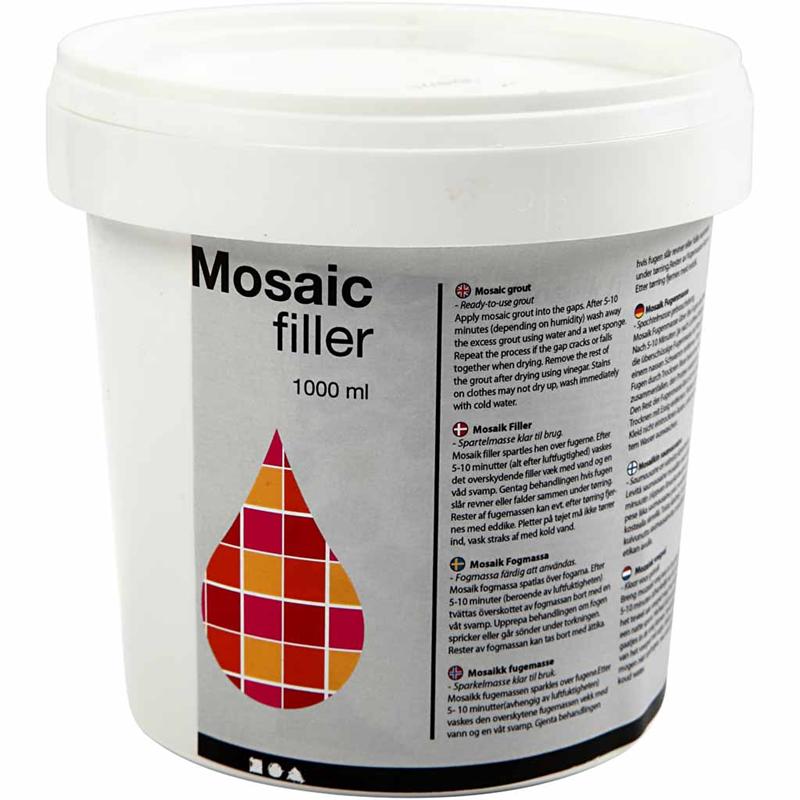 Mosaikfiller - Hvid - 1000 Ml/ 1 Spand