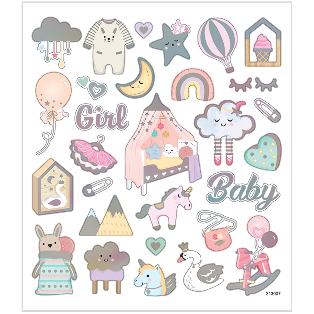 Stickers, baby girl, 15x16,5 cm, 1 vel