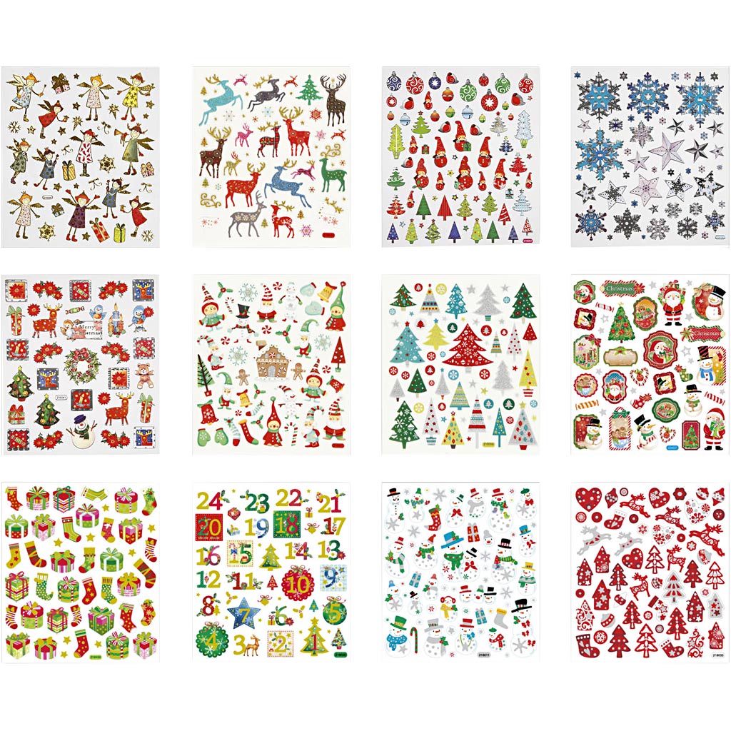 Stickerboek, kerstmis, 15x16,5 cm, 2x12 vel/ 1 doos