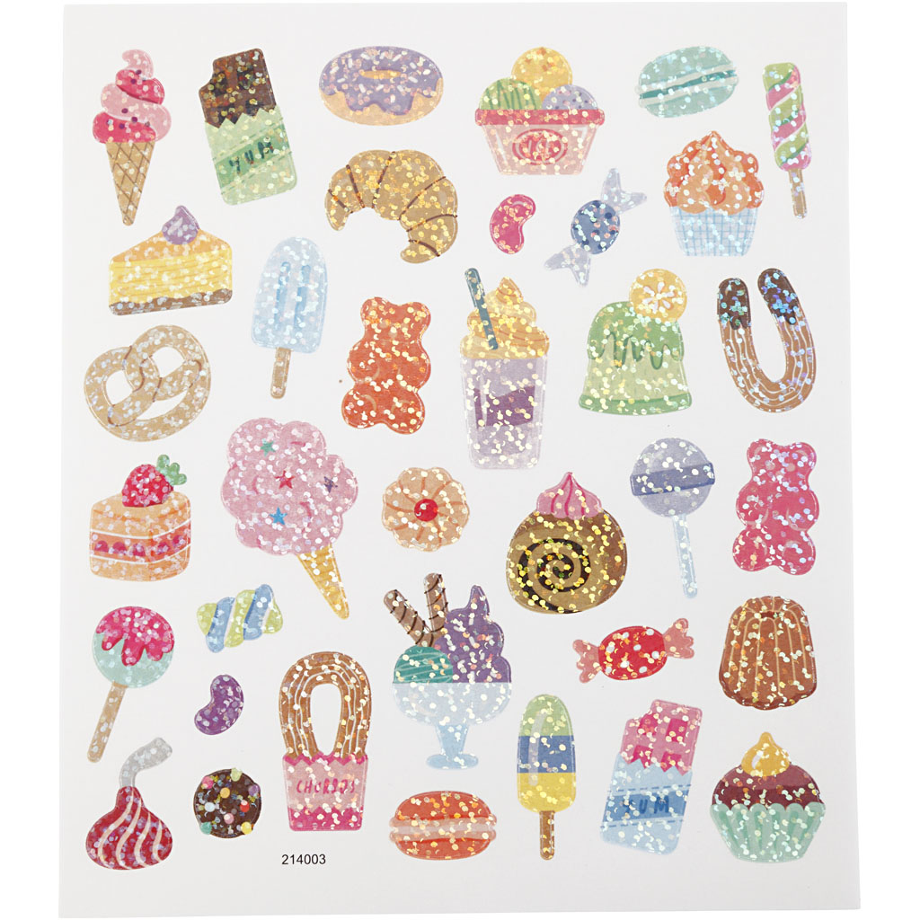 Stickers, snoep, 15x16,5 cm, 1 vel