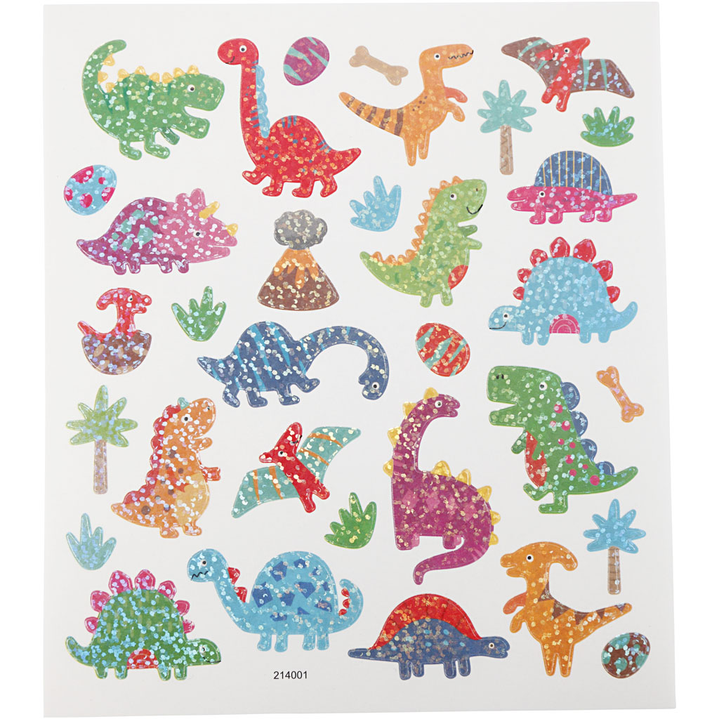 Stickers, Dino's, 15x16,5 cm, 1 vel