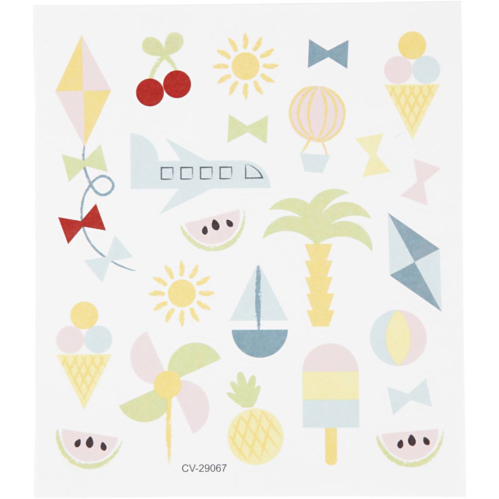 Stickers, zomervakantie, 15x16,5 cm, 1 vel