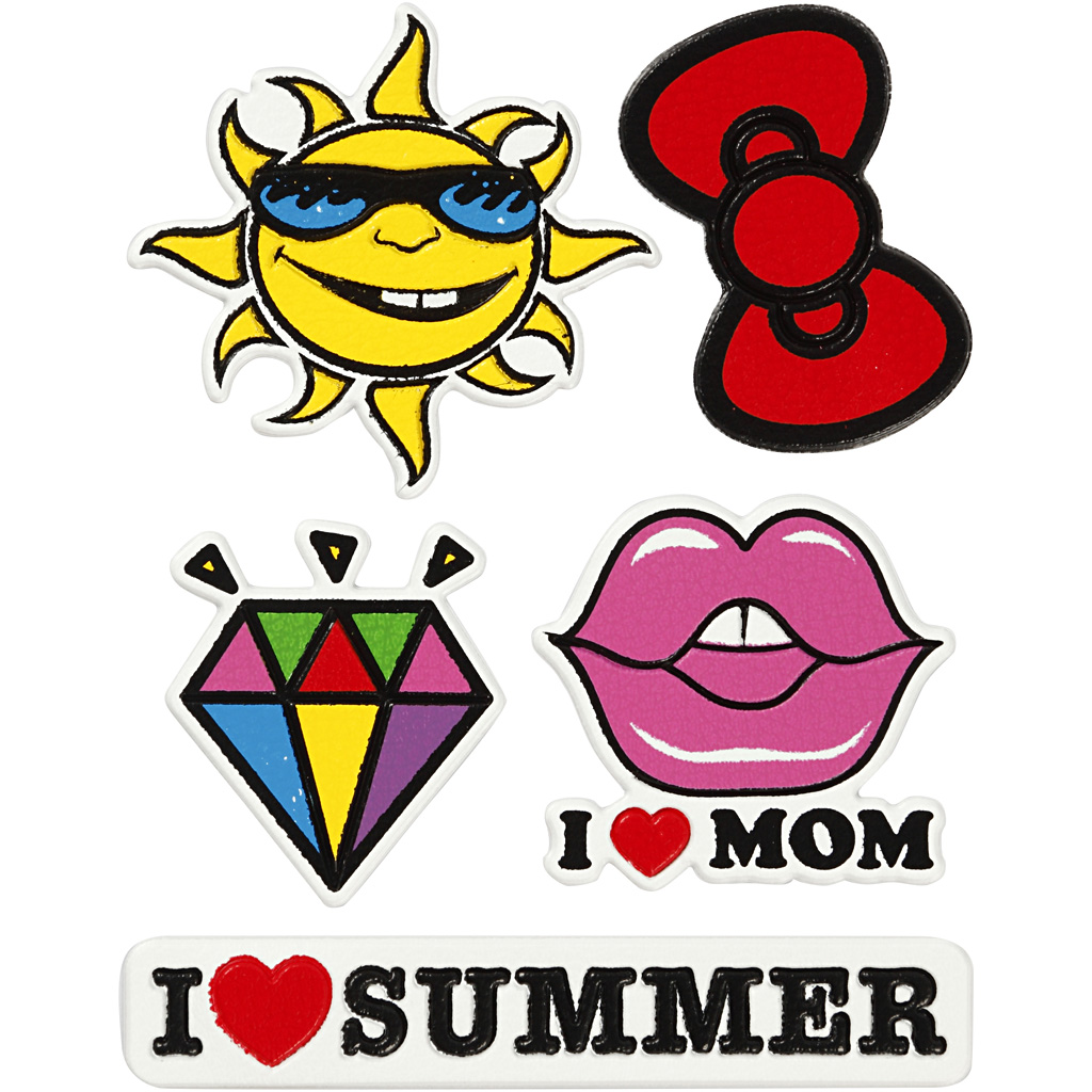 Soft Stickers , I Love Mom, 12,2x17,75 cm, 1 vel