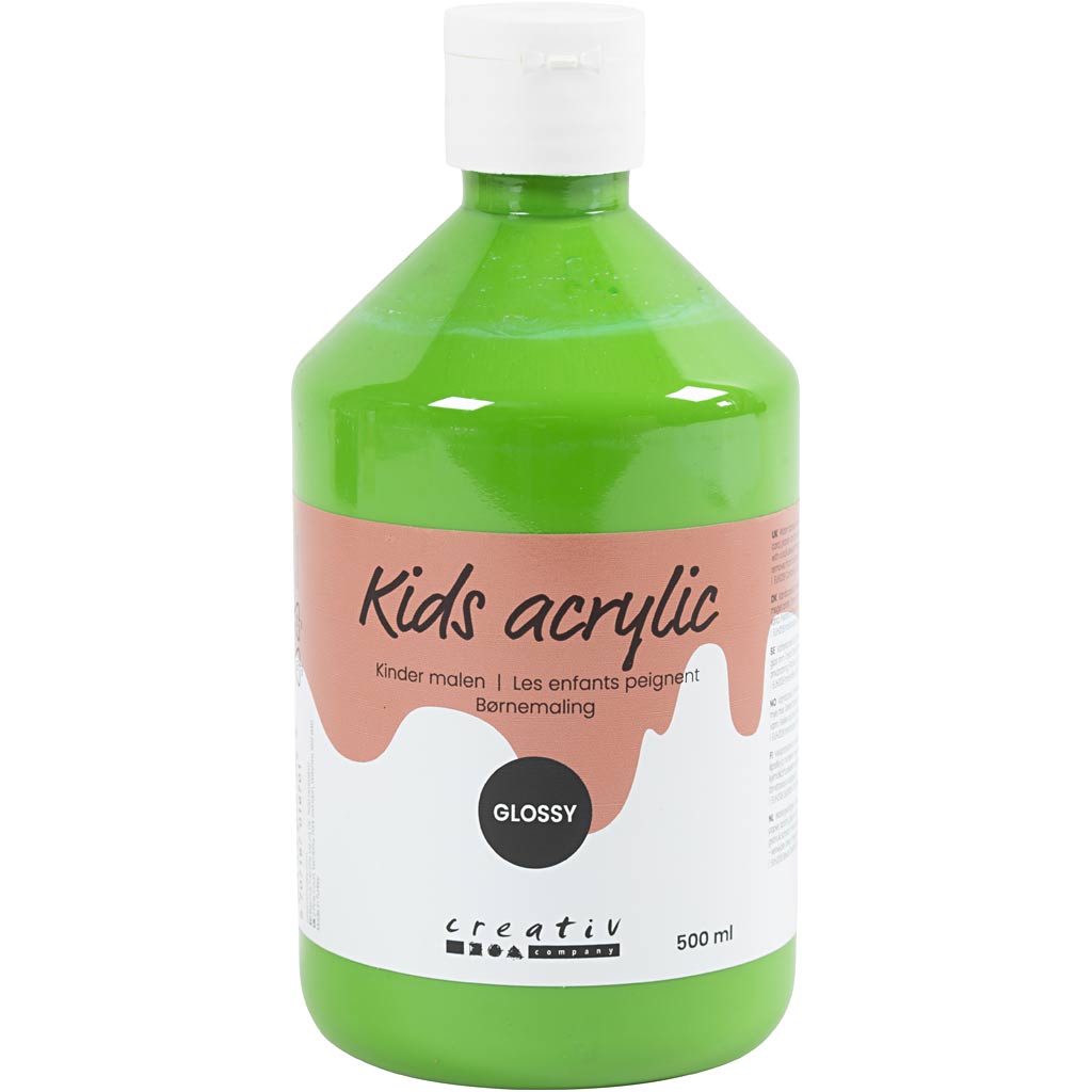 School acrylverf glossy, glossy, lichtgroen, 500 ml/ 1 fles