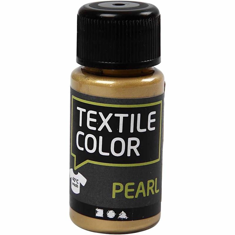 Textile Color, parelmoer, goud, 50 ml/ 1 fles