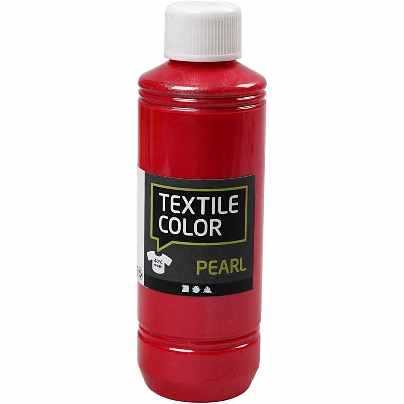 Textile Color, parelmoer, rood, 250 ml/ 1 fles