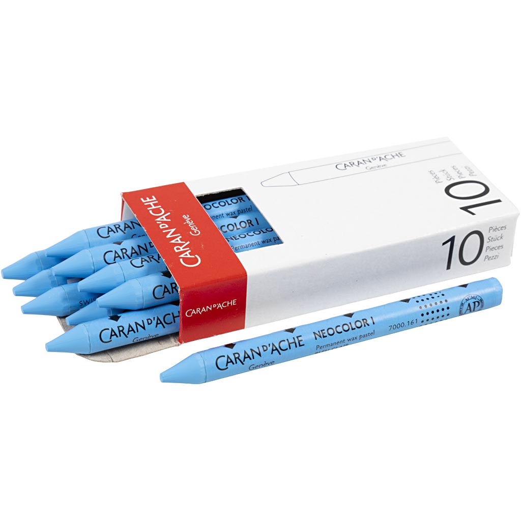 Neocolor I, L: 10 cm, dikte 8 mm, light blue (161), 10 stuk/ 1 doos