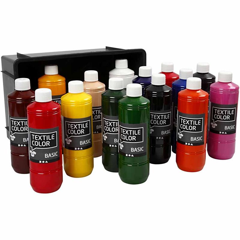 Textile Color, diverse kleuren, 15x500 ml/ 1 doos