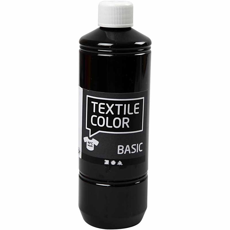 Creotime Textile Color Zwart textielverf - 500ml