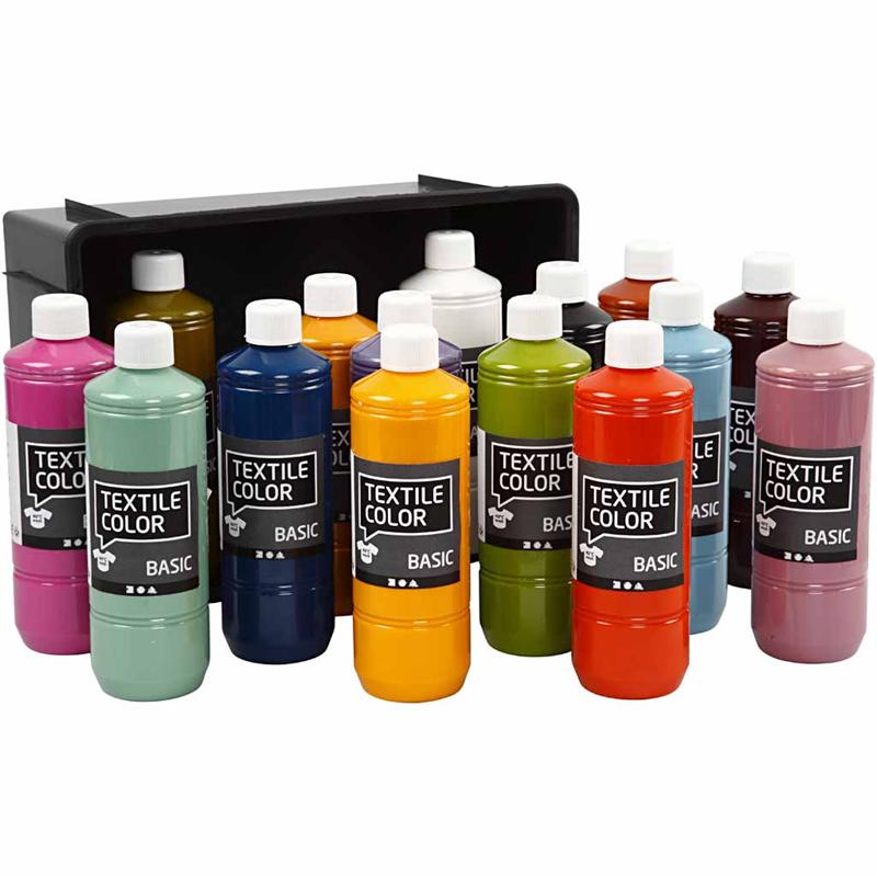 Textile Color, diverse kleuren, 15x500 ml/ 1 doos