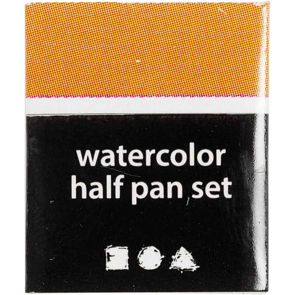 9: Art Aqua akvarelfarver, Â½-pan, str. 10x15x20 mm, mørk gul, 1 stk.