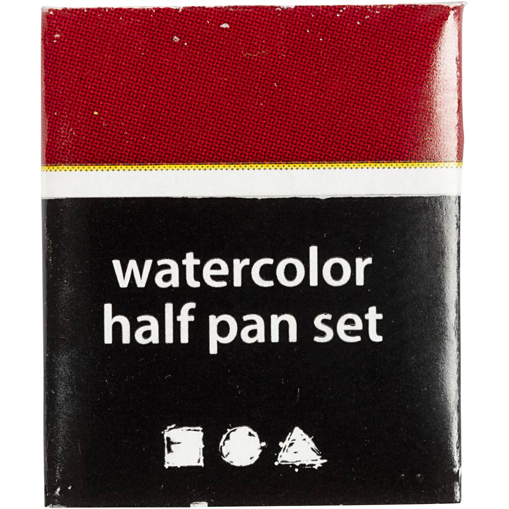 7: Art Aqua akvarelfarver, Â½-pan, str. 10x15x20 mm, mørk rød, 1 stk.
