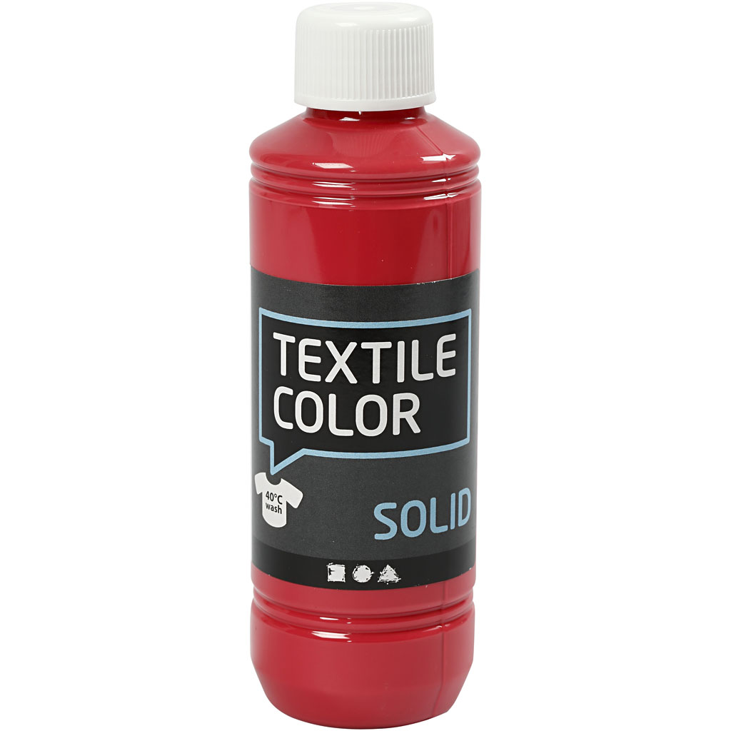 Textile Color, dekkend, rood, 250 ml/ 1 fles