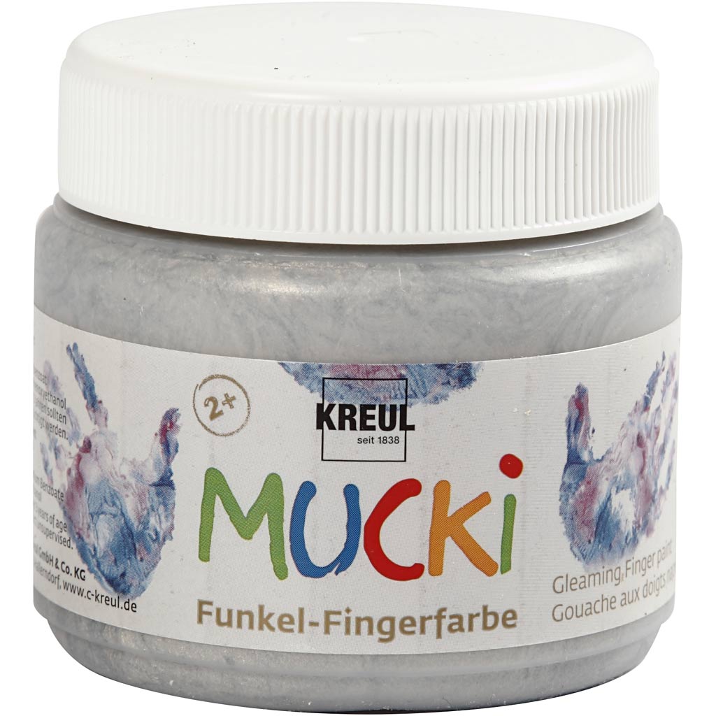 Mucki Fingermaling - Metal Sølv - 150 Ml