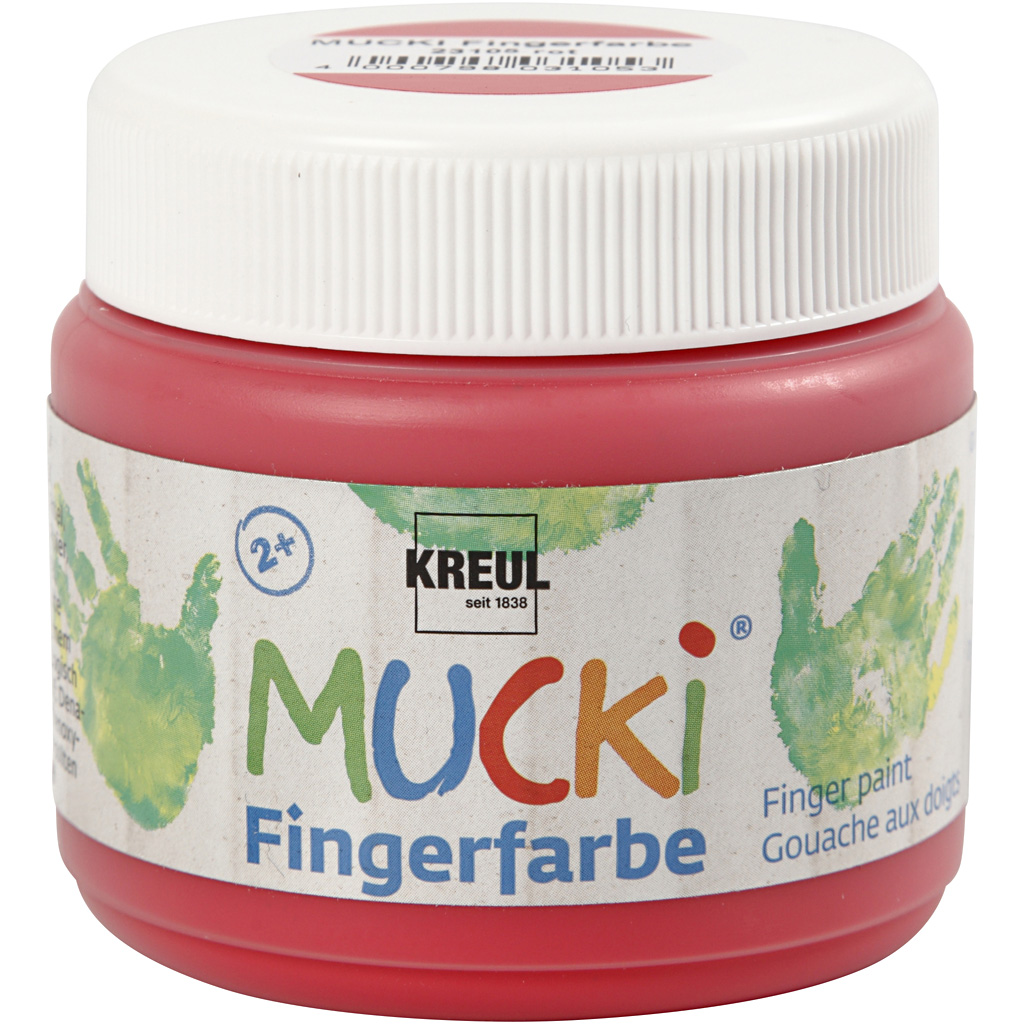 Mucki Fingermaling - Rød - 150 Ml