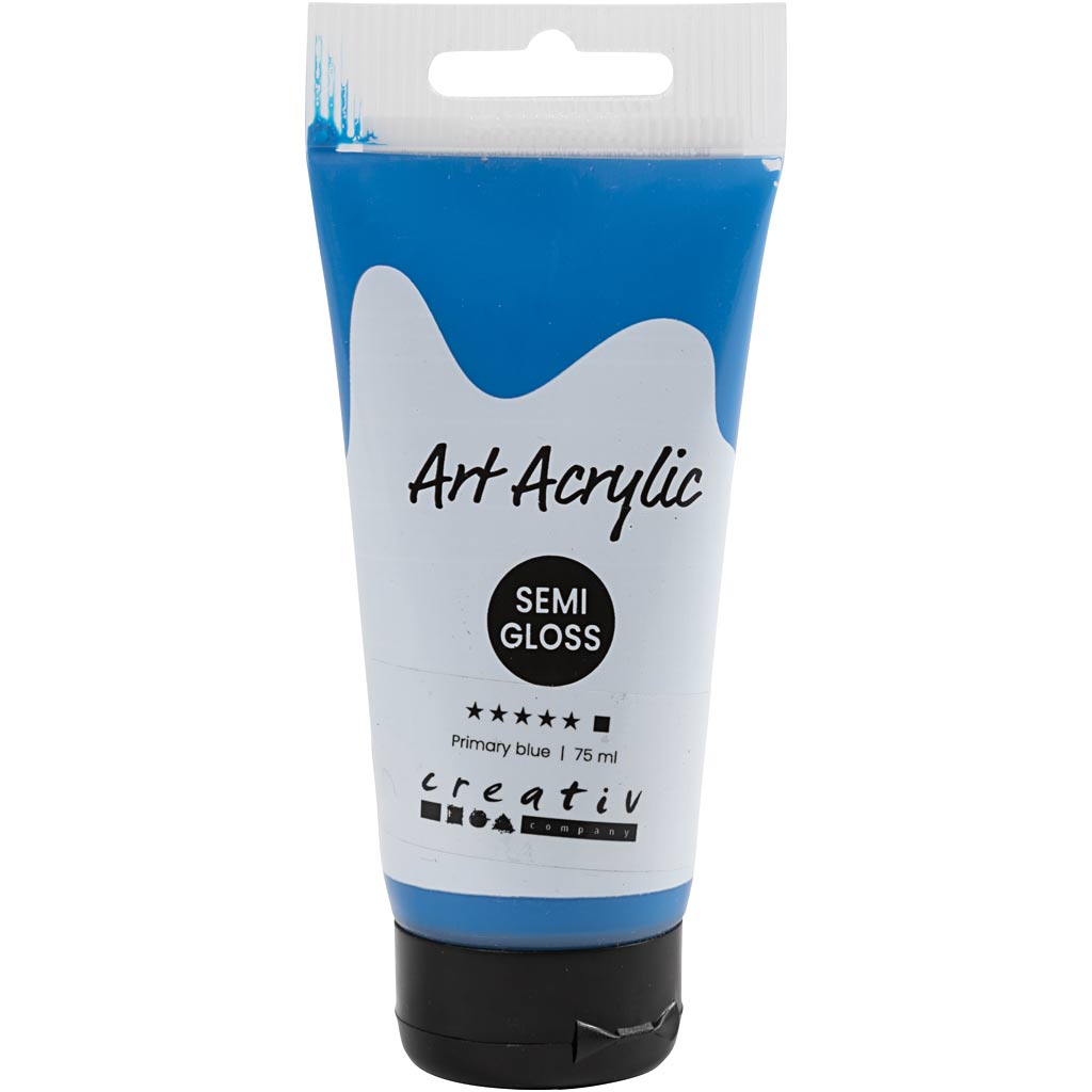 Pigment Art Akrylmaling - Halvblank - Dækkende - Cyan Blue - 75 Ml